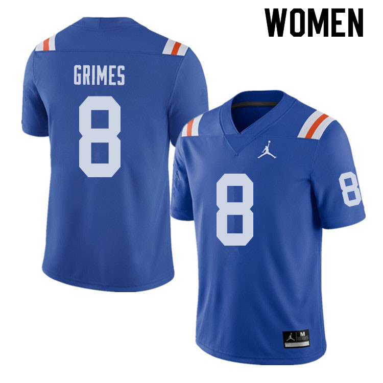 Jordan Brand Women #8 Trevon Grimes Florida Gators Throwback Alternate College Football Jerseys Sale